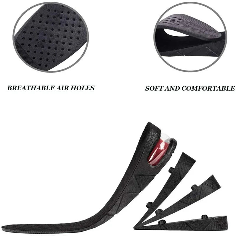 Höhe erhöhen Einlegesohlen Luft Schuh Kissen Lift Einsatz Männer Frauen 3-9cm unsichtbare variable Einlegesohle verstellbarer Schnitt größer Stütz polster – Detail 10