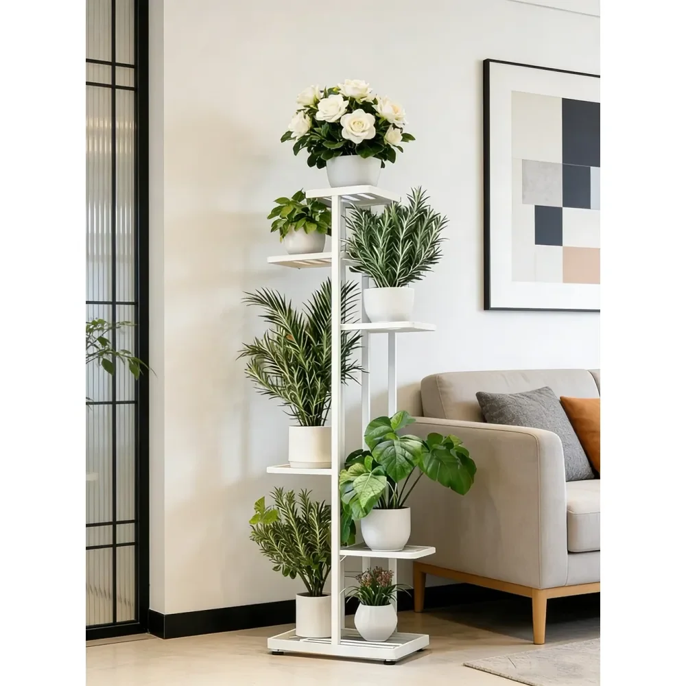 

Plant Stand, Iron Flower Stand,HeavyDuty Metal Frame, Metal Flower Stand, HighAngle MultiTier Plant Rack, Indoor Outdoor Flower