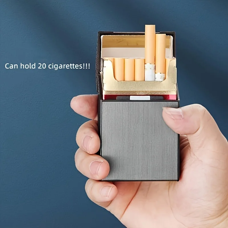 Cigarette case with lighter, 2 in 1 USB rechargeable windproof electric lighter, whole pack of 84mm 20pcs cigarette case