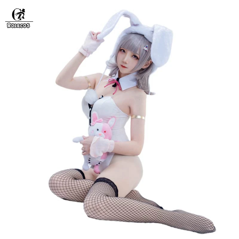 ROLECOS DanganRonpa Cosplay Chiaki Nanami Cosplay Danganronpa Chiaki Nanami Cosplay Kostüm Bunny Girl Sexy Overall Body