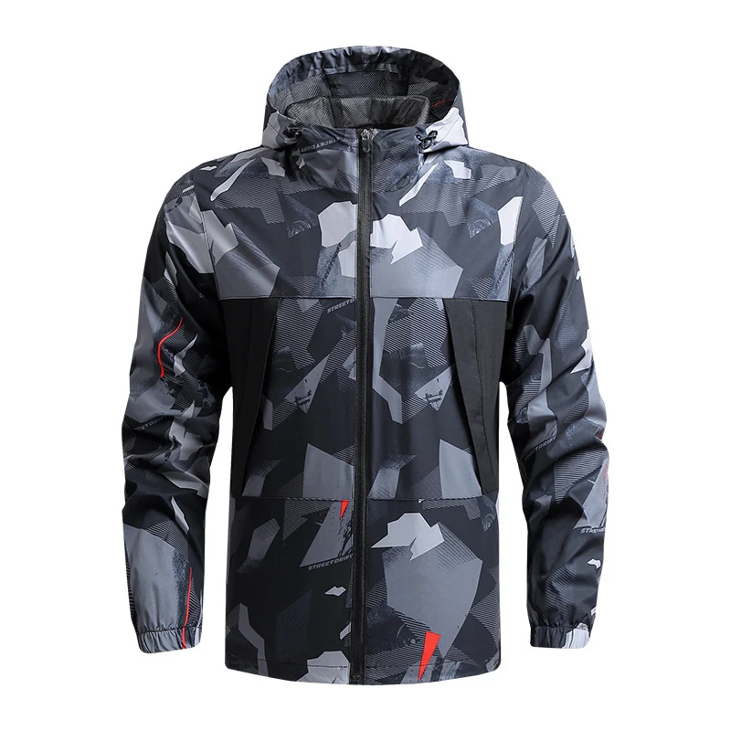 Spring Autumn Men's Quick Dry Hiking Jacket Outdoor Men Climbing Windbreaker Jacket Men Breathable Sports Zipper Coats 5XL
