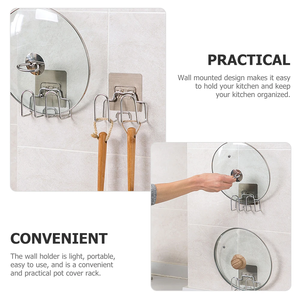 

Stainless Steel Wall Mounted Pot Lid Rack Pan Cover Organizer Cutting Board Holder Shelf Storage Solution Kitchen Accessories