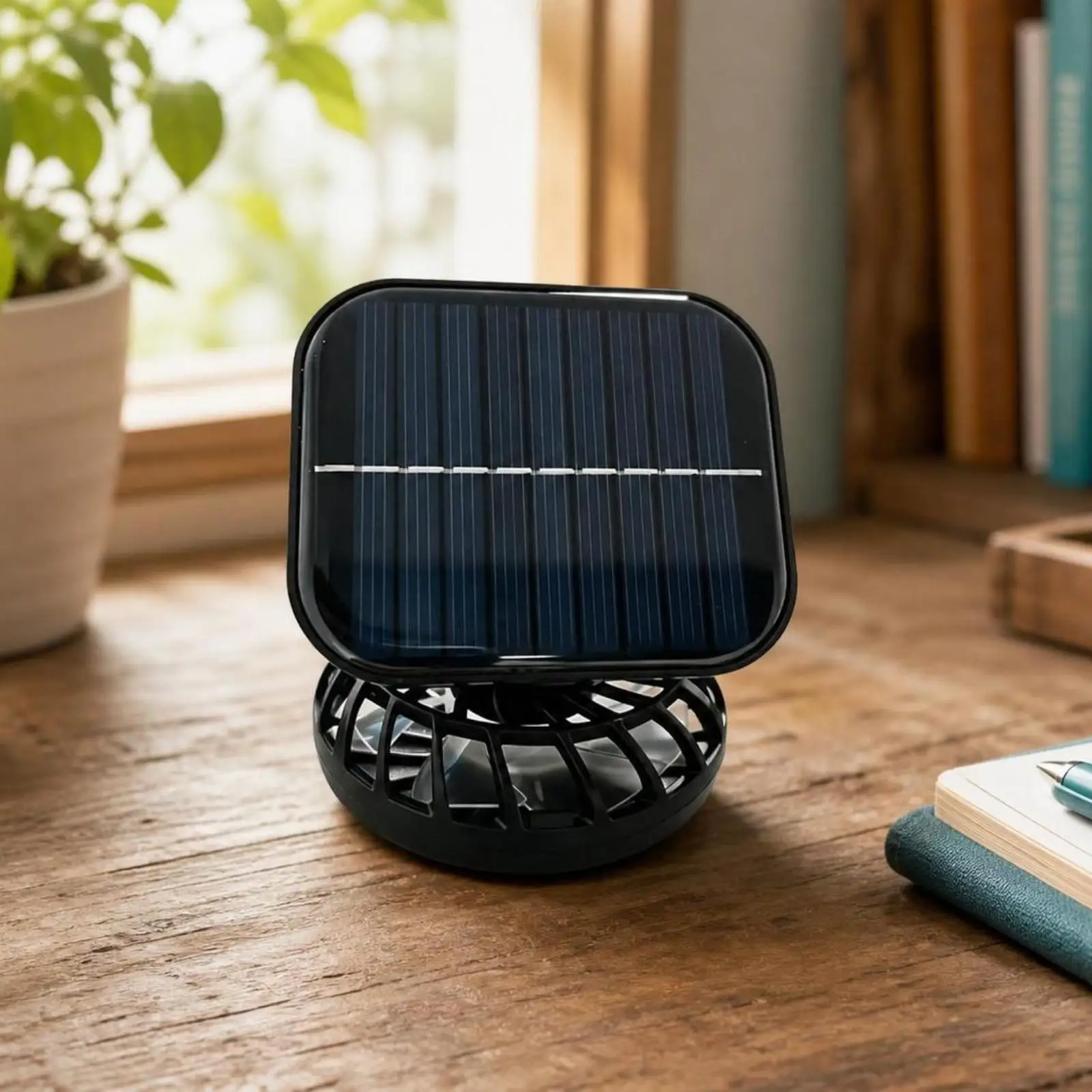 Portable Fan with Sunlight Collector Outdoor Solar Powered Fan Compact for Campers, Journeyers, Camping, Patio