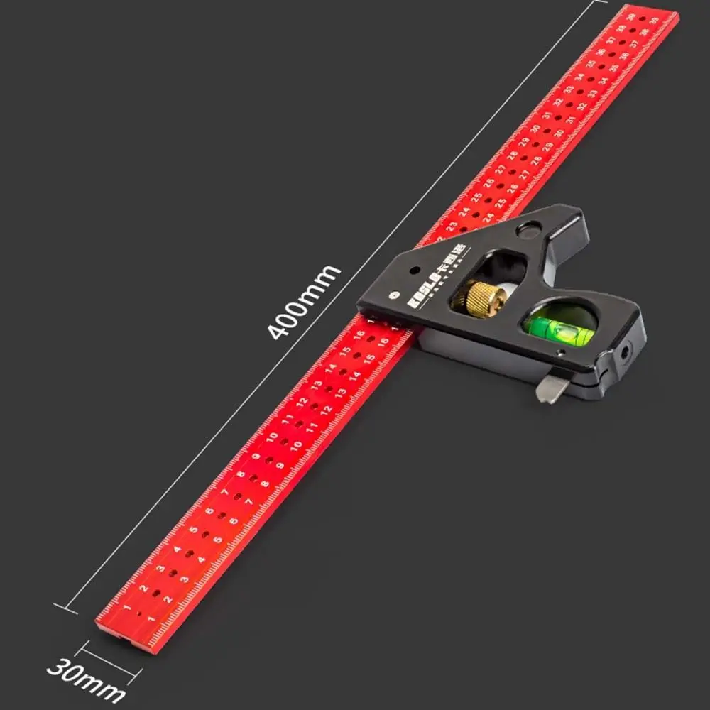 30/40cm Combination Right Angle Ruler Adjustable Movable Level Gauge with Bubble Measuring Tools Square Ruler Woodworking