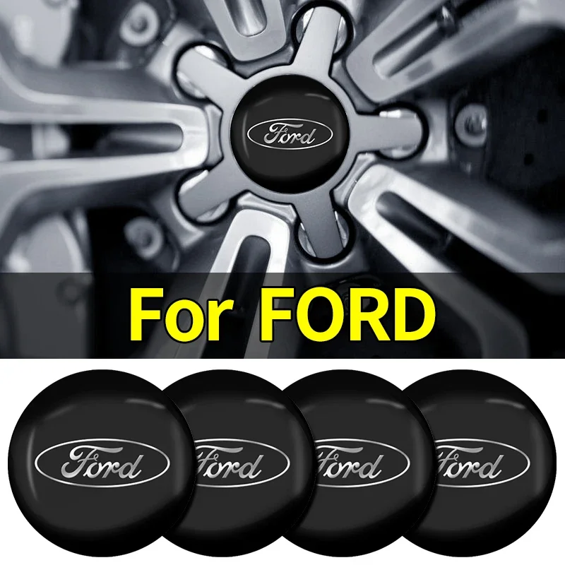 4PCS Car Wheel Center Hub Cap Sticker Decal For Ford Fiesta EcoSport Escort focus 1 2 3 mk2 mk3 mk4 mk5 mk7 LOGO Car Accessories