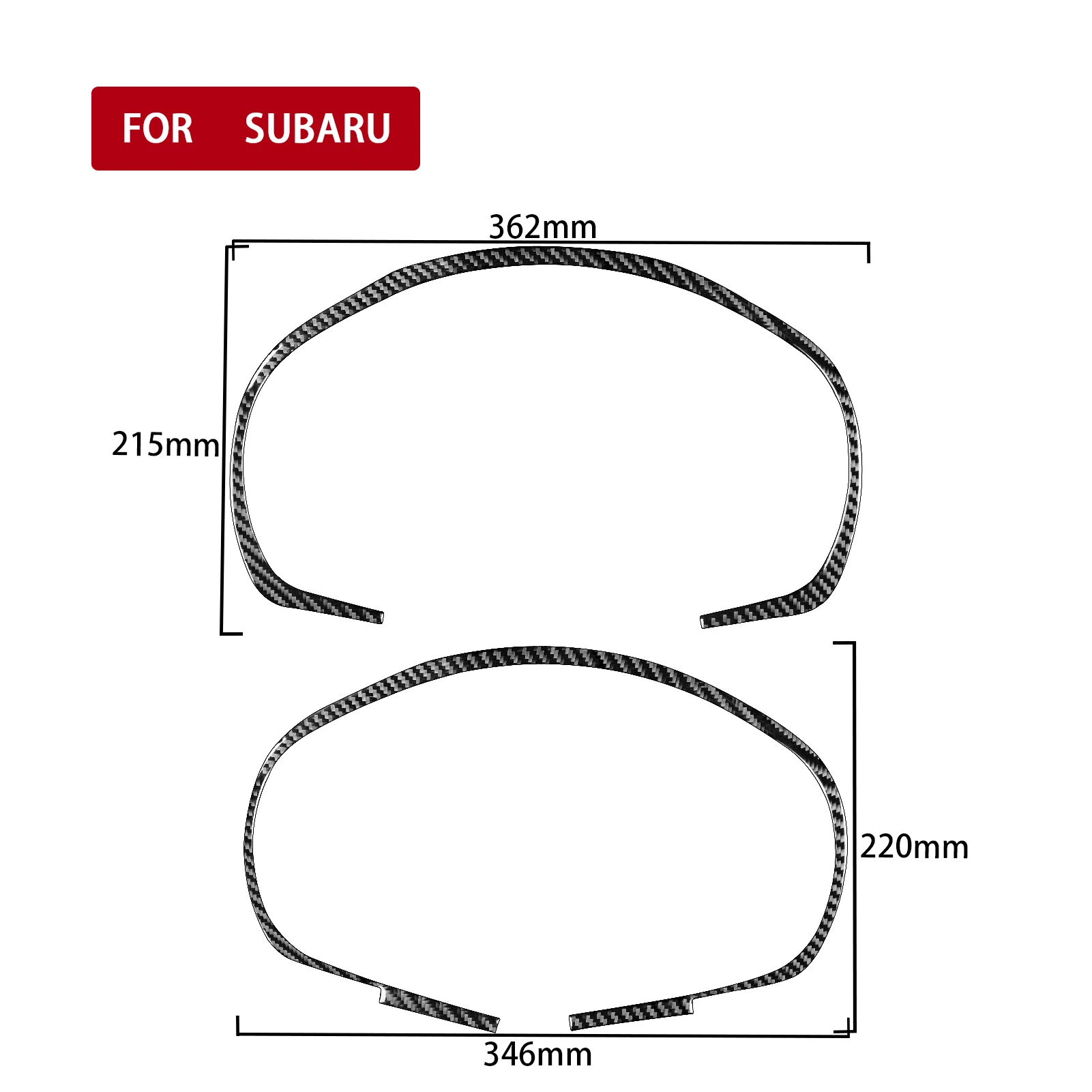 For Subaru Impreza 2009-2011 Real Carbon Fiber Instrument Cluster Decal 2Pcs Dash Gauge Bezel Surround Cover Trim Interior