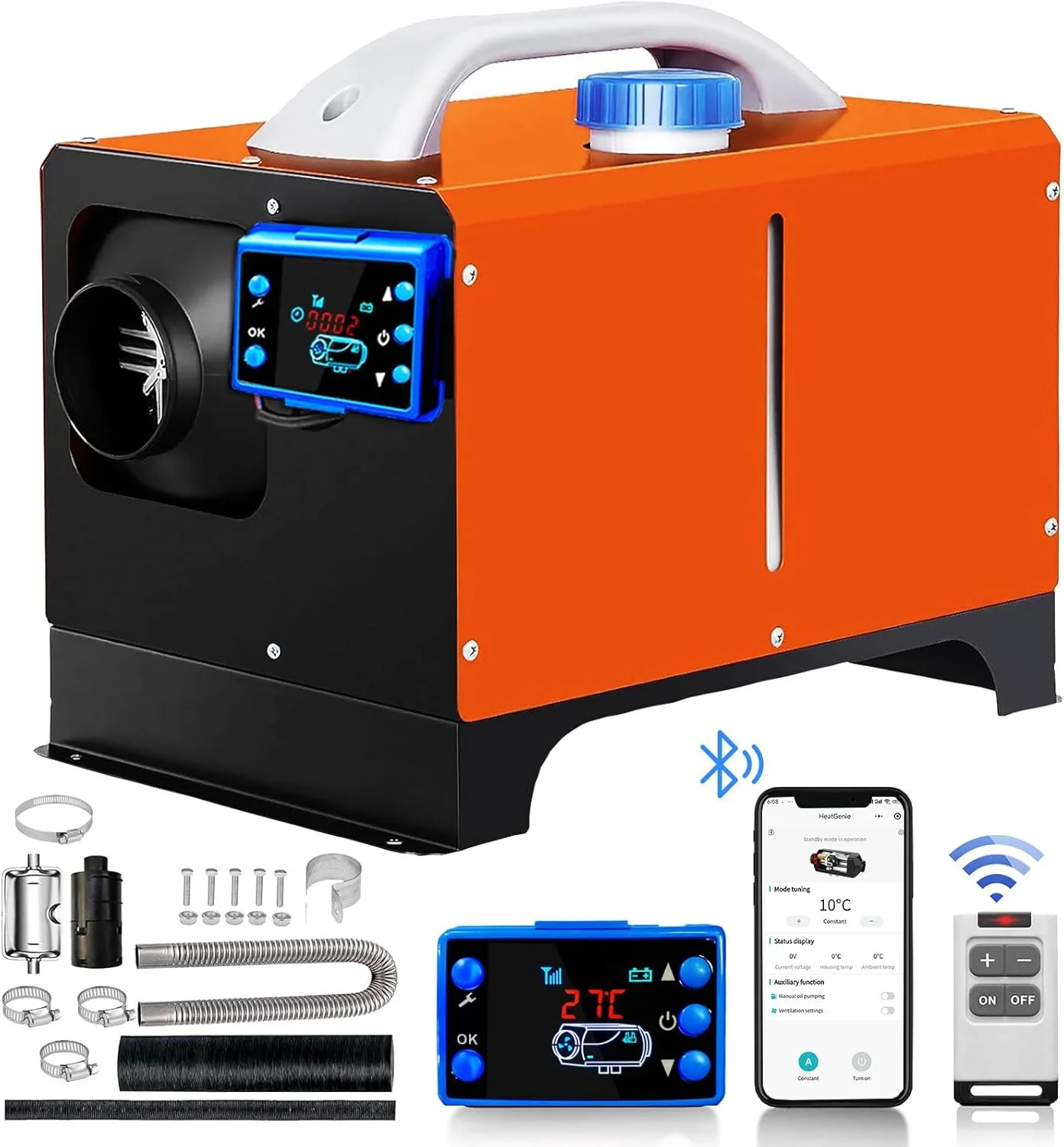 

Портативный дизельный воздухонагреватель 12 В, 24 В, 220 В с ЖК-монитором, дистанционным управлением, дизельные обогреватели 8 кВт для кемперов, автомобильного прицепа на колесах