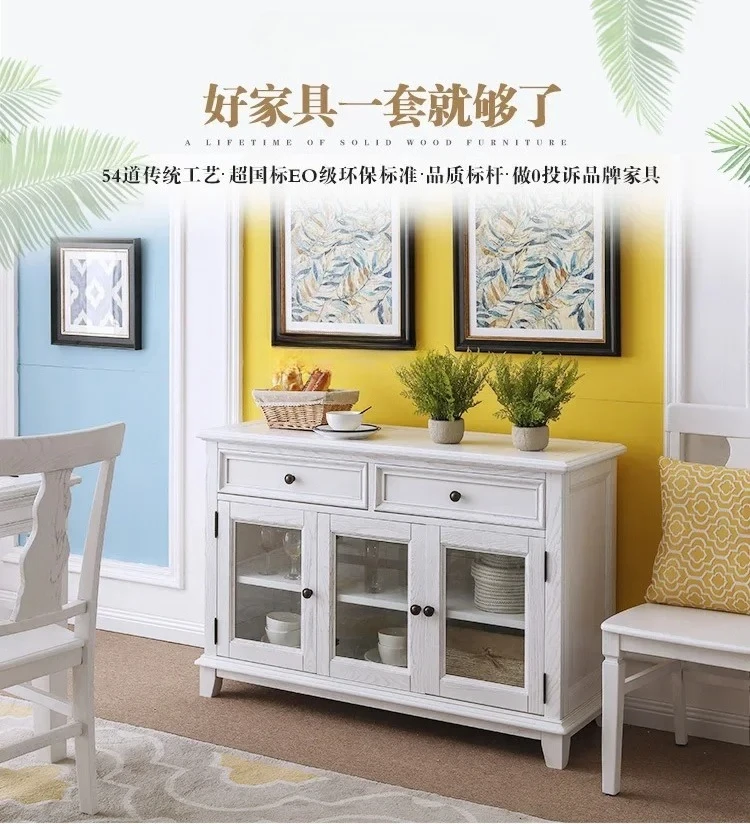 Armadio per ristorante in legno di frassino rurale americano, armadio laterale in legno massello, vecchio armadietto per vino retrò americano