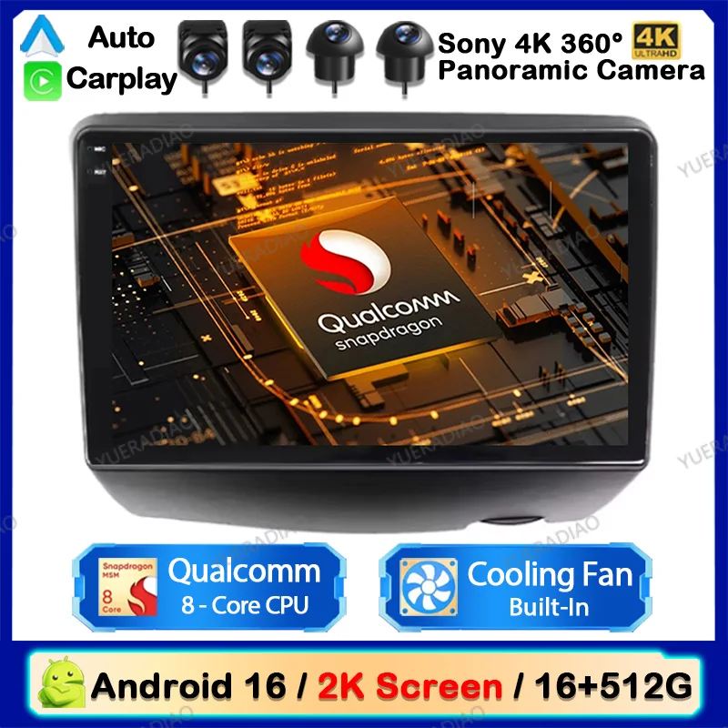 Radio para Auto Android 16 para Toyota Vitz Yaris Echo 1999 - 2005, Bluetooth, Autoradio, Carplay, GPS, NAVI, Qualcomm