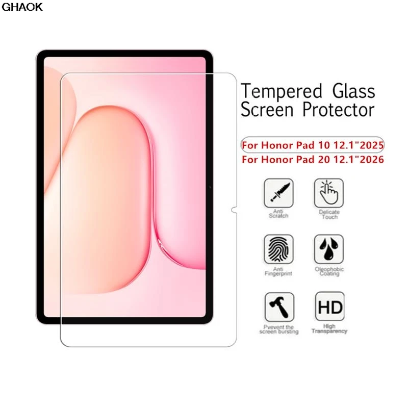 For Honor Pad 20 12.1 2026 Tempered Glass Film Honor Pad10 Scratch Screen Protector HEY4-W09 W19/HEY3-W00 W10 12.1