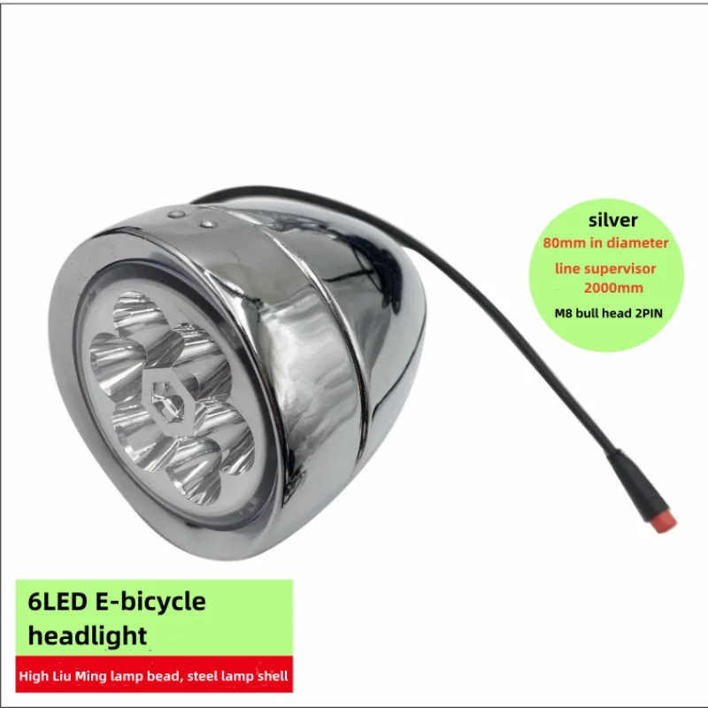 

Ike-Retro Authentic LED Headlight, Electric Power, Black Steel Front, High Lumen, Lamp Holder, Genuine, 7LED