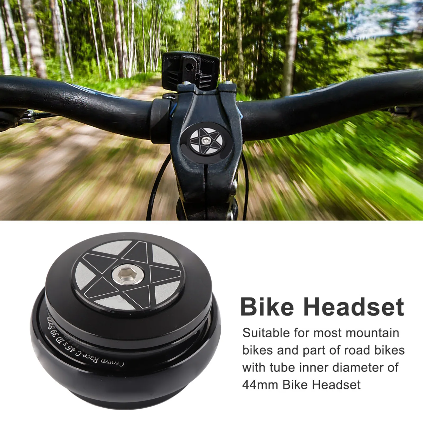 Bike External Bearing Headset for 44mm Straight Tube Frame Bicycle Accessory