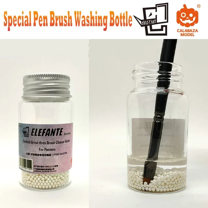 CALABAZA MODEL E108 Special Pen Brush Washing Bottle with Tooth Bead Elephant Seris Cleaner Bottle for Model Building Tools DIY