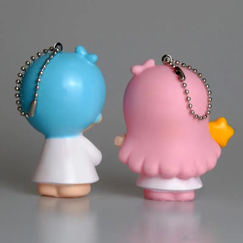 Sanrio Littletwinstars Kiki Lala Q Version Keychain Doll Cake Decoration Accessory Couple Zipper Umbrella Pendant Children Toys