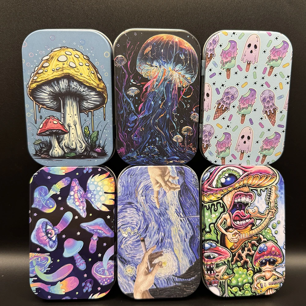 Flip Cap Cigarette Rectangle Container Tinplate Box Tobacco Storage Case Smoking Accessories Jewelry Candy Coin Key Organizer