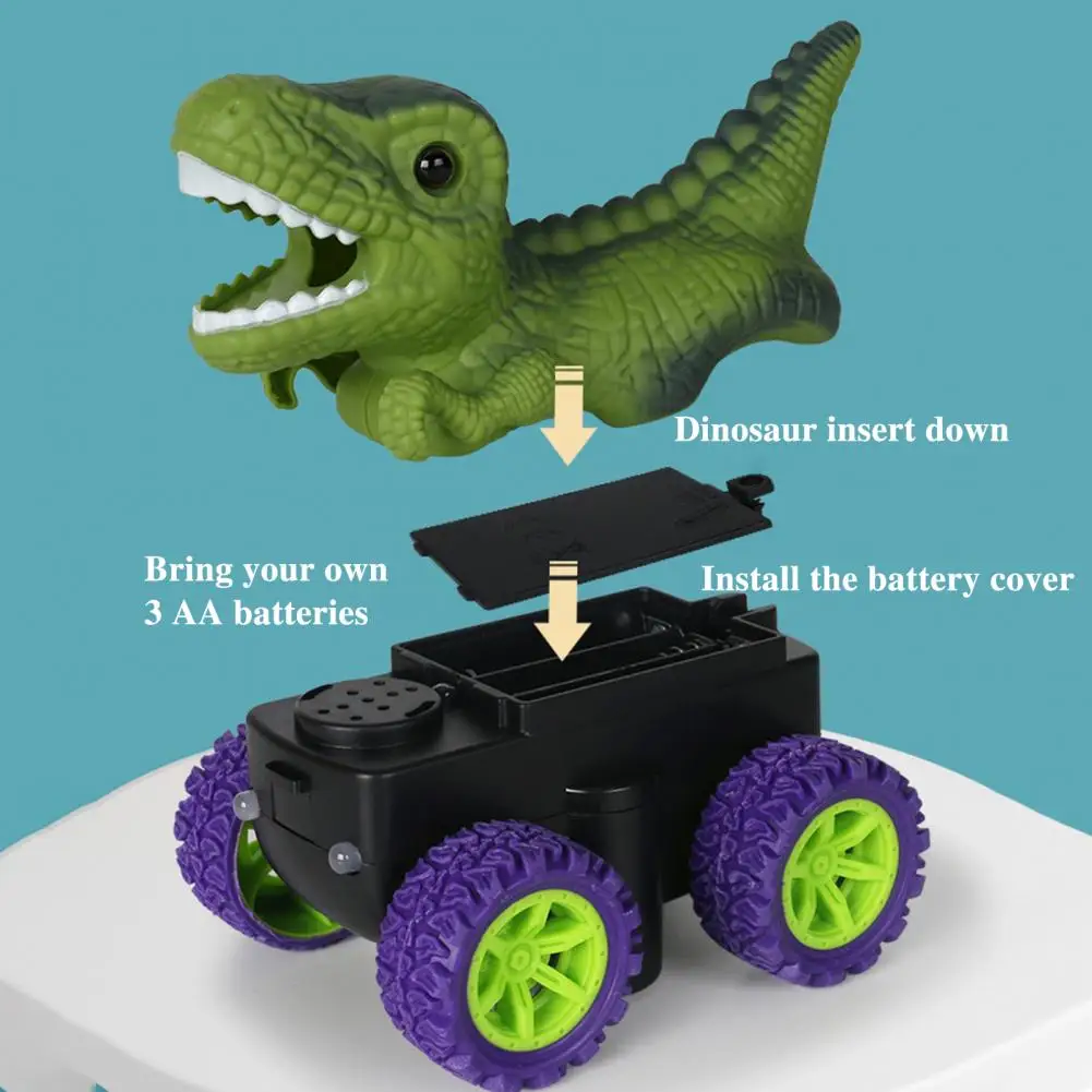 Diy Track Building Toy Dinosaur Car Track Toy Set with Light Music Educational Diy Building Anti- Dino for Climbing for Toddlers