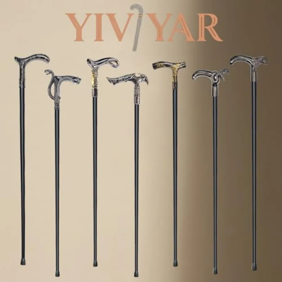 Walking Cane for Men and Women and Seniors - 36.5 Inch Heavy Duty 500+ lbs Capacity, Skull Ergonomic Handle, Decorative and Orn view 6