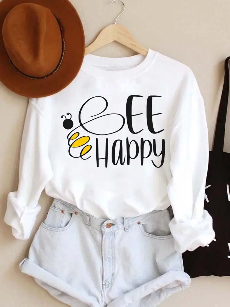 

Spring Autumn Winter Woman Female Casual Sweatshirts Pullovers Bee Letter Sweet 90s Ladies Womens Clothing Hoodies