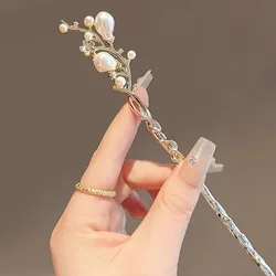 1pc Classic Chinese Hair Accessory Artificial Pearl Alloy Hair Needle for Girls Wear Daily Holidays Fashion Jewelry Hairpin