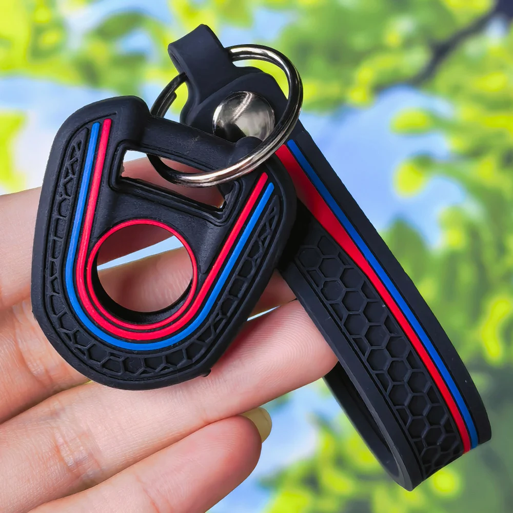 Premium Silicone Key Shell With Keychain For Honda CB650R High‑Grade Motorcycle Honeycomb Texture Protective Key Case Cap