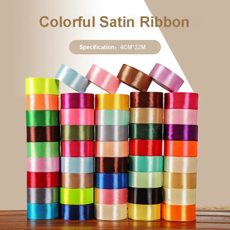 4M*22M Silk Satin Ribbons for Crafts Bow Handmade Gift Wrap Decorative Satin Ribbon DIY Gift Wrap Party Wedding Decorative