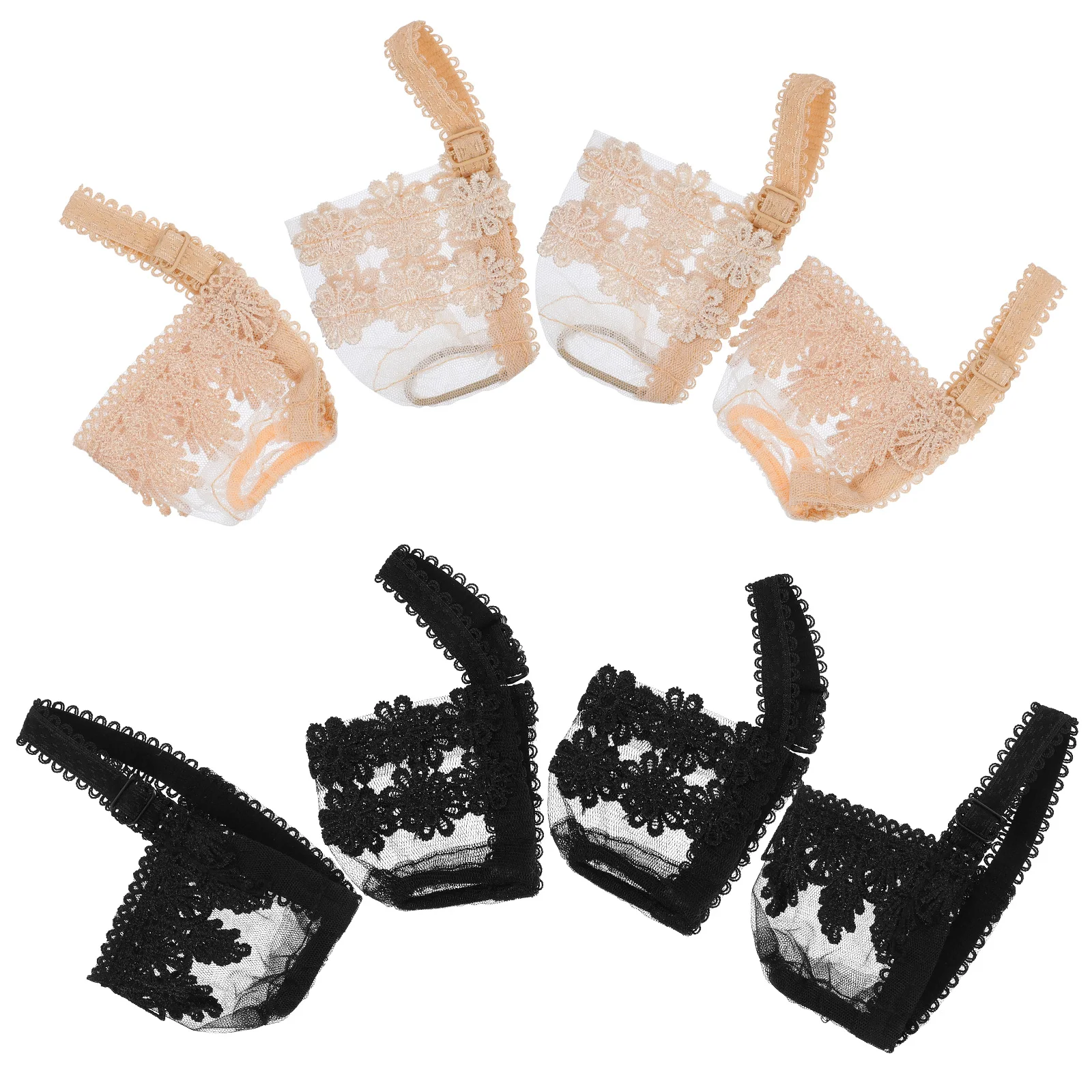 

4 Pairs High Heels Anti Slip Straps Durable Washable Easy to Use Black Sets Shoe Accessories for Women Sandals