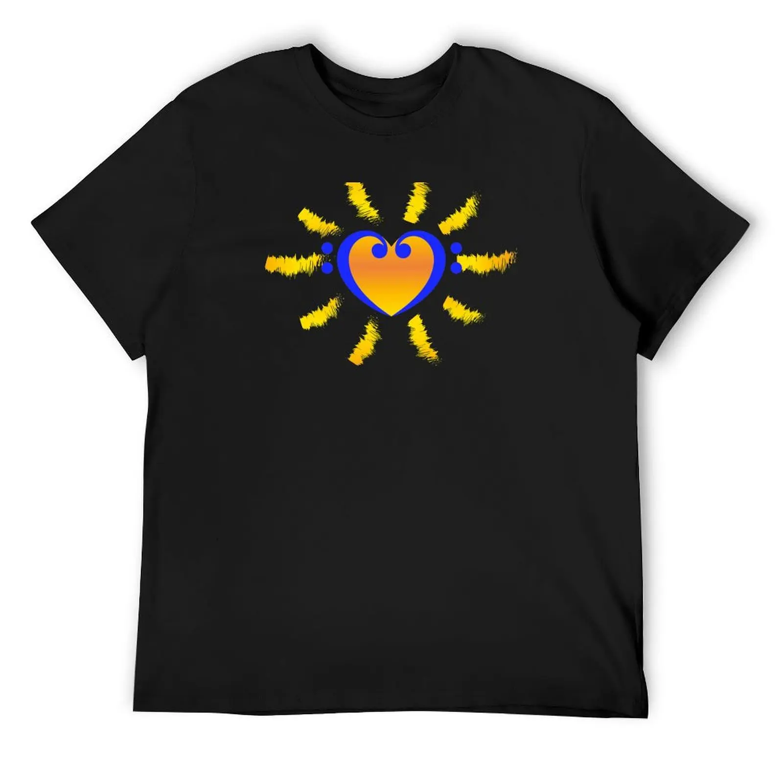 

Bass, music, bass clef, heart, sun, Drum and Bass T-Shirt hippie clothes man clothes sports fans men t shirts high quality