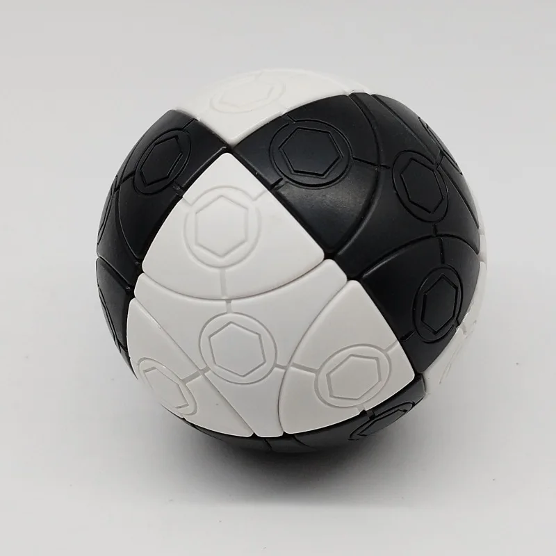 

75mm Black White Soccer Magic Ball 2X2 Spanish Cube Kids Creative Football Learning Educational Toys For Children Stickerless