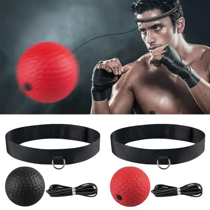 Boxing Reflex Ball Head Band Head-mounted Boxing Speed Ball Sanda Combat Training Equipment With Bungee Cord 20g PU Foam Ball