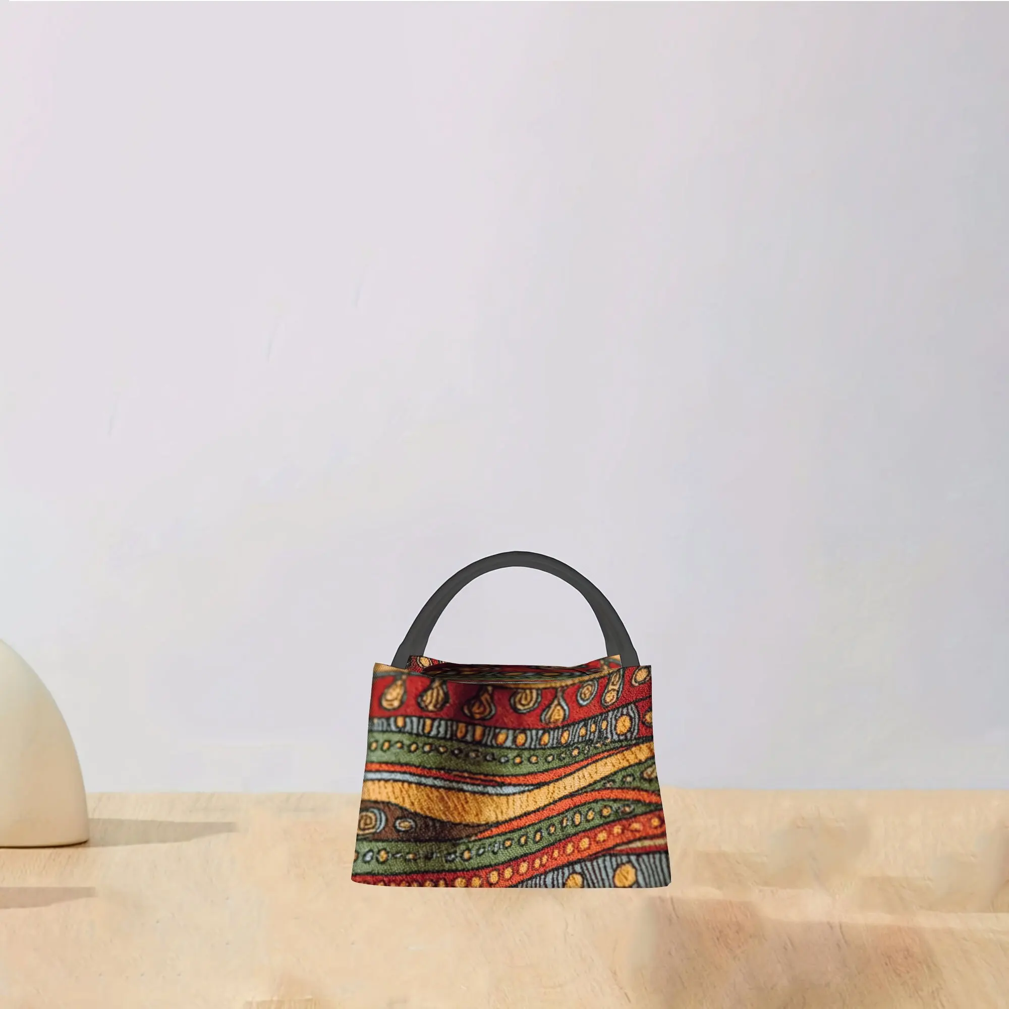 Colorful Patterned Fabric Design Printed Thermal Bag Insulated Bag, No Food Contact, Suitable for Home, Restaurant, Office