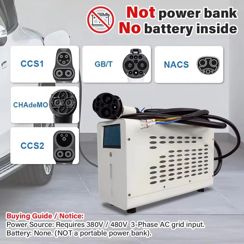 Manufacturer Wholesale 480V 3 Phase Input CCS2 7kW EV Charging Station Portable DC Fast Charger for Electrical Car
