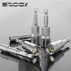 6-19MM Impact Socket Magnetic Screwdriver Power Nut Driver Drill Bit Set 1/4” Repairing Tool Kit