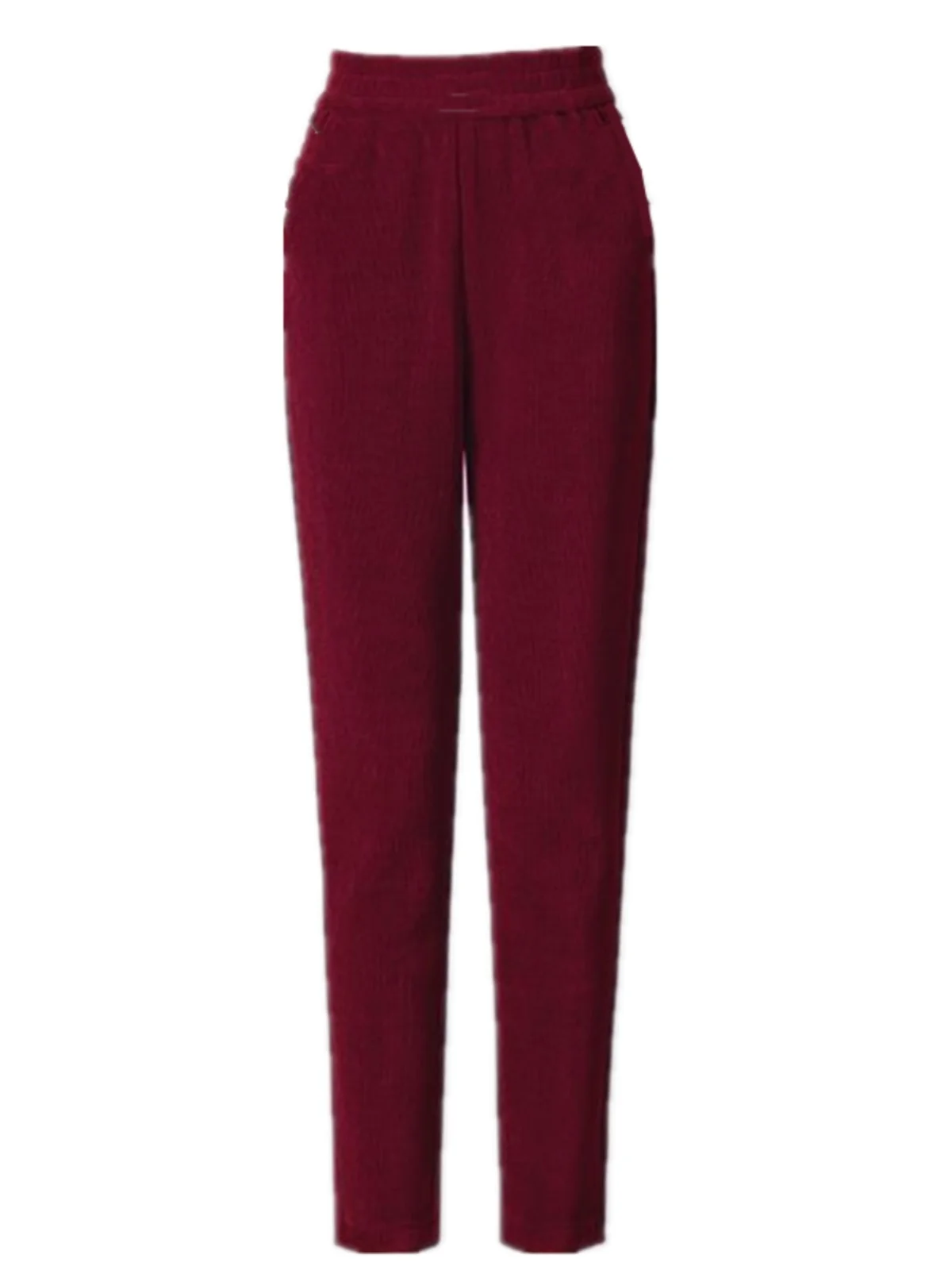 Pantaloni casual in velluto a coste a vita alta da donna Harlan Sle Fce foderati autunno inverno pantaloni larghi taglie forti