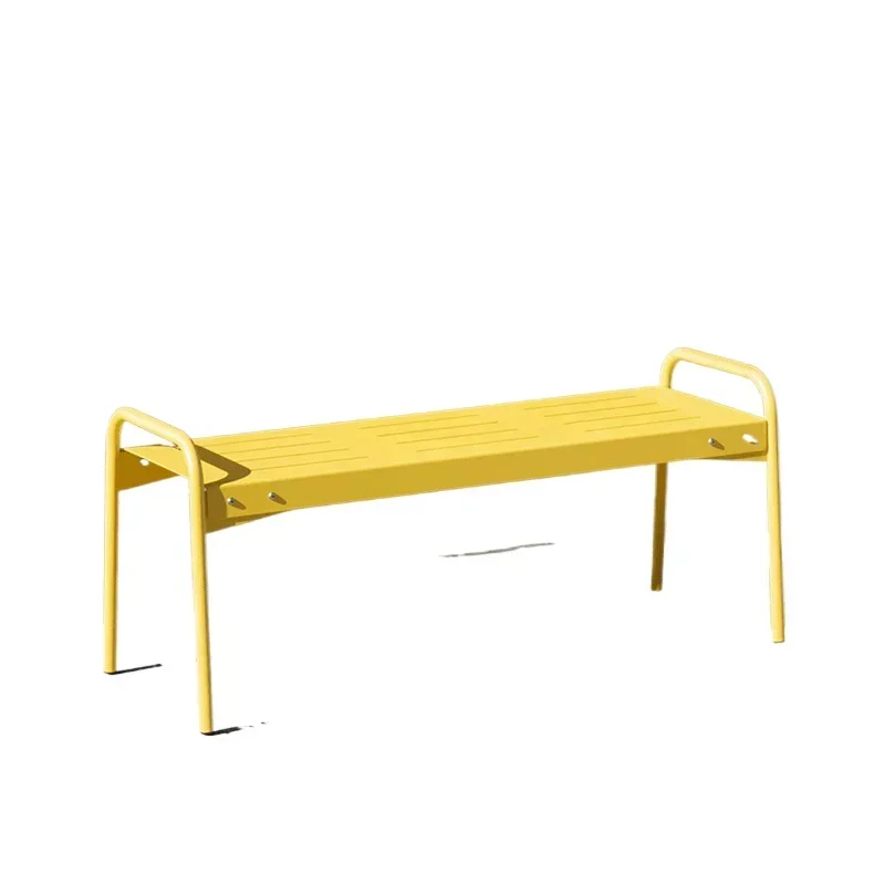 

Iron Park Bench Courtyard Cafe Gym Rest Chair Dopamine Color