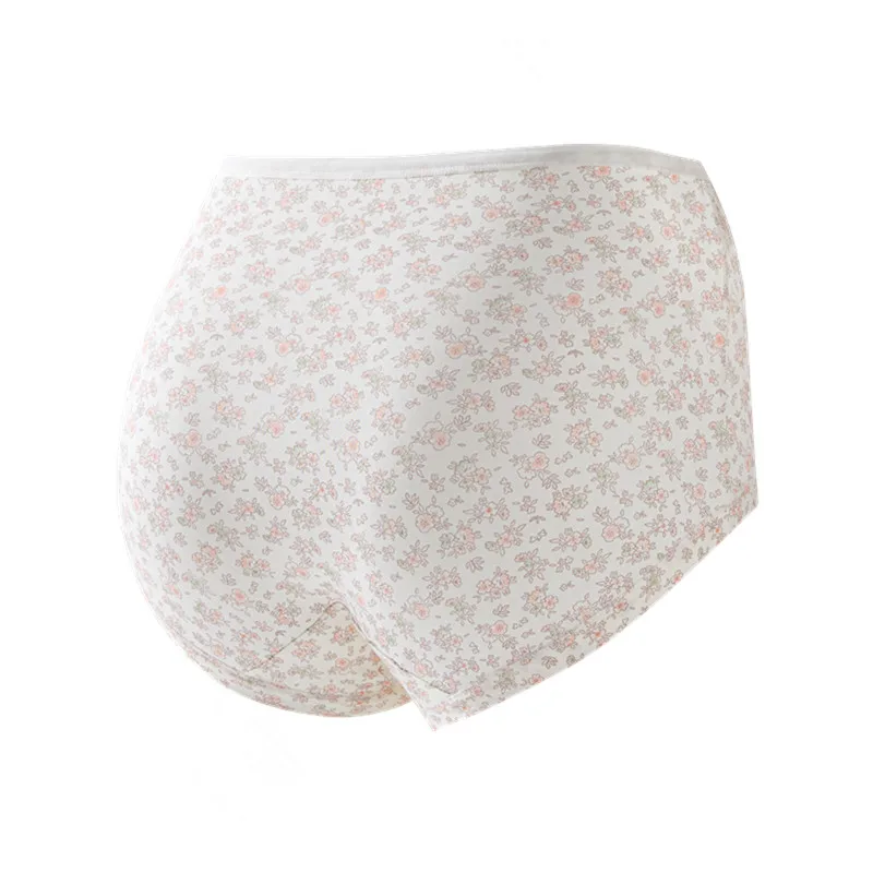 Женские трусики, пасторальное романтическое нижнее белье с цветочным принтом, удобные дышащие трусы с высокой талией, мягкое нижнее белье