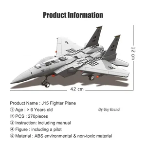 WW2 Tentara Militer Avion Plane Jet Warcraft J-15 Eagle Fighter Morden Pesawat Perang Set Model Pesawat Blok Bangunan Mainan untuk Anak Laki-laki 12 penjualan terbaik lego world of warcraft - №