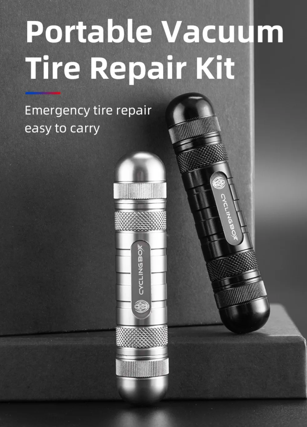 

Repair Tools Bicycle Tire Repair Strip Aluminum Alloy Integrated Storage Portable Vacuum Set