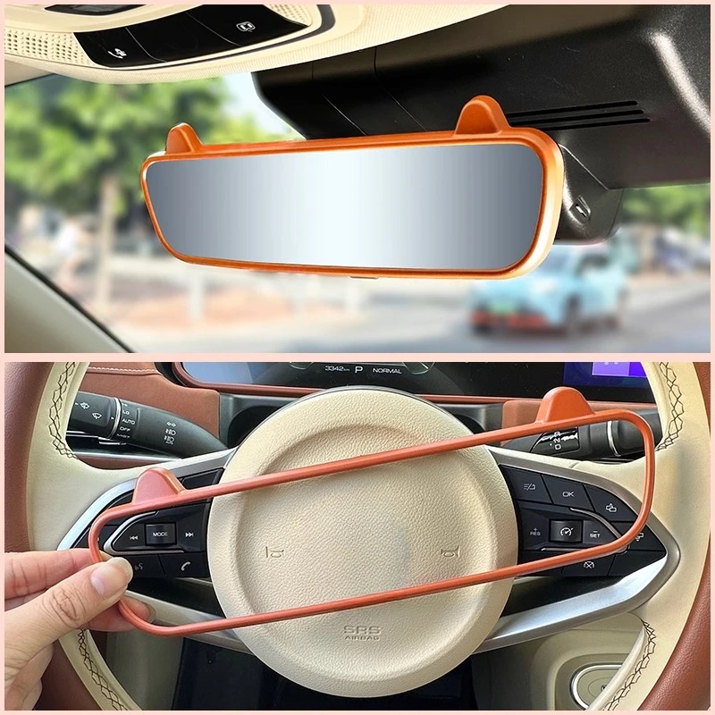 

Декоративная рамка для зеркала заднего вида, накладка на зеркало заднего вида для интерьера автомобиля ORA Funky Cat