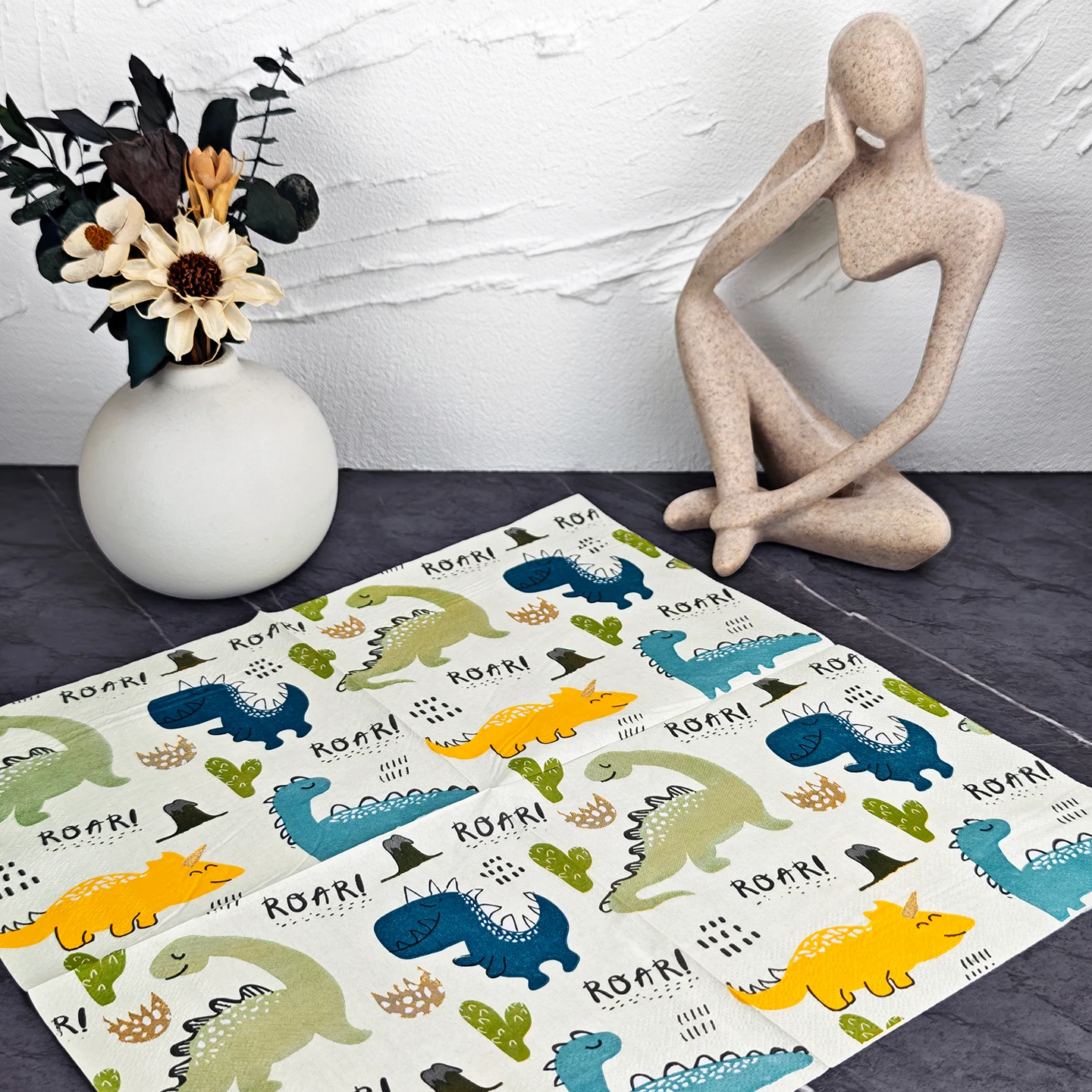 20/50pcs 33*33cm 2ply Dinosaurs Pattern Napkins for Kids,Dining,Baking,Festive Parties,and Wedding Decorations