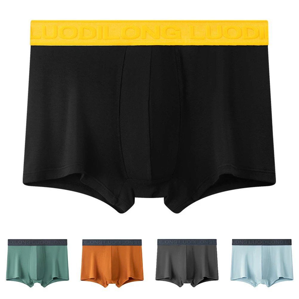 Sexy Breathable Trunks For Men Boxer Comfortable Underpants Brown Breathable Boxers 95 Modal Fabric Elastic Waistband Design