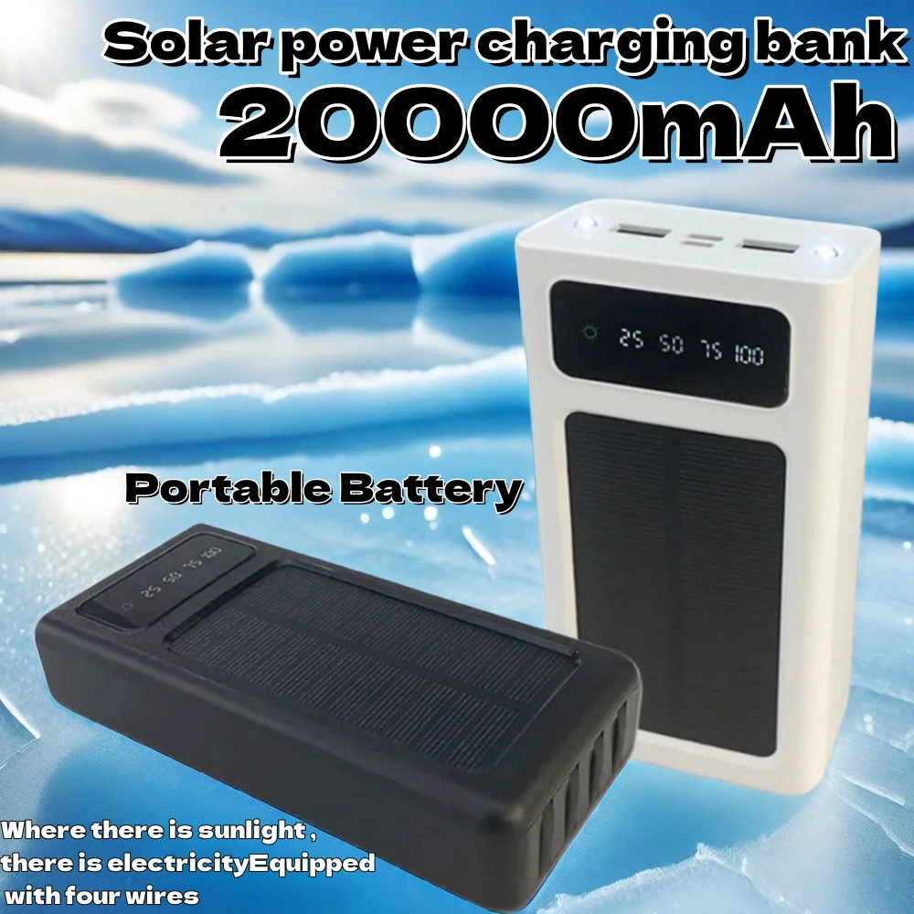 

20000mAh Solar Energy Power Charging Bank Large Capacity 2W Small and Portable Charging Bank For Xiaomi Huawei OPPO iPhone