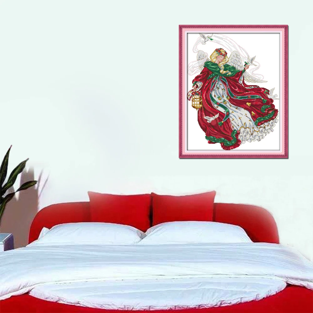 

Joy Sunday The Flying Pigeon Angel узор с принтом счетная вышивка крестиком 11CT 14CT набор для вышивки крестом «сделай сам» для вышивки рукоделия