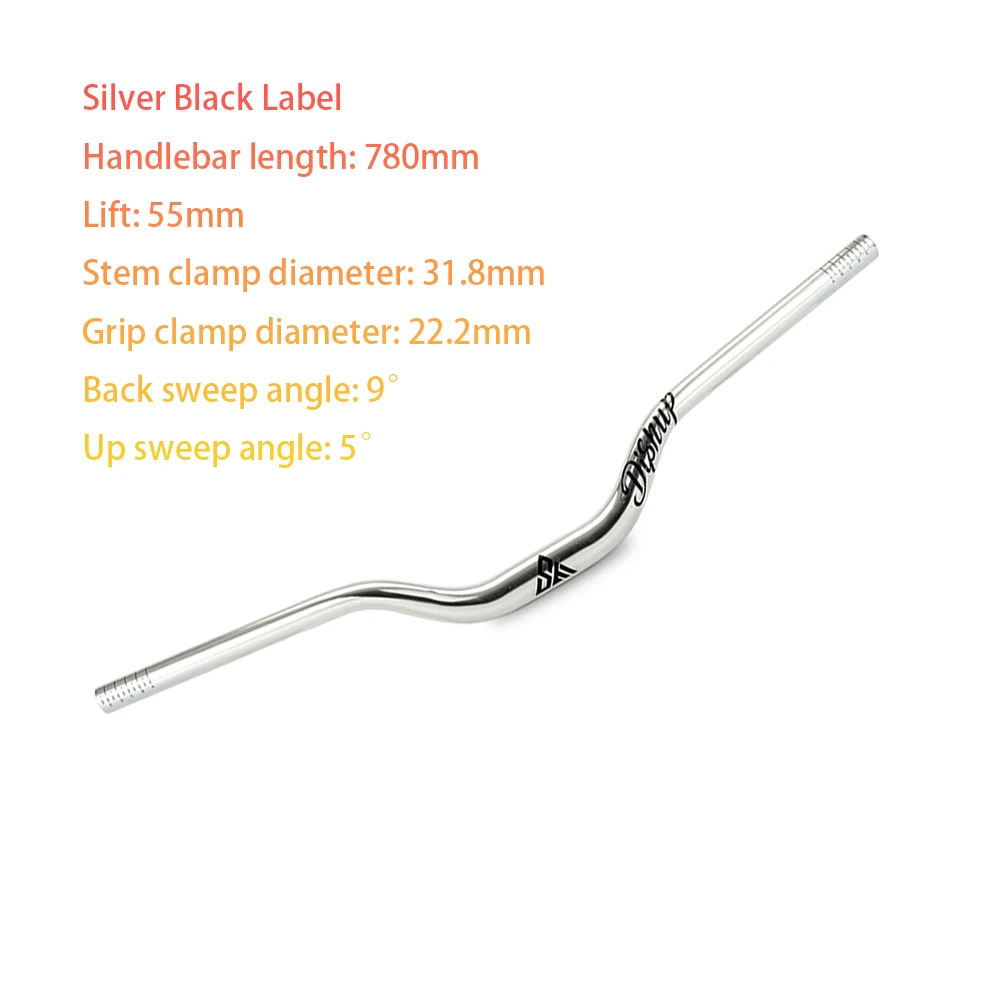 DISRUP 780/800mm mountainbike stuur, 31,8/35mm diameter, aluminium stuur voor downhill fietsen en off-road trails
