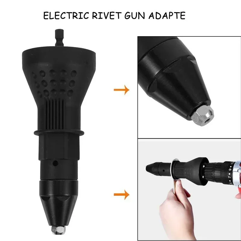 Electric Rivet Gun Accessories Electric Rivet Nut Shooter Drill Adapter Power Machine Accessory Woodworking Insert Nut Tools