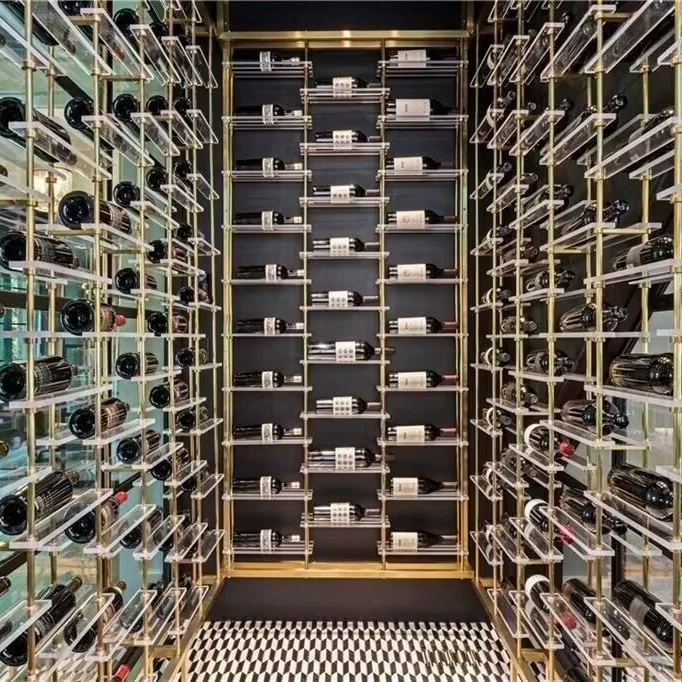 

Stainless Steel Wine Display Rack Customized Kitchen Storage Livingroom Shelf Wine Cabinet