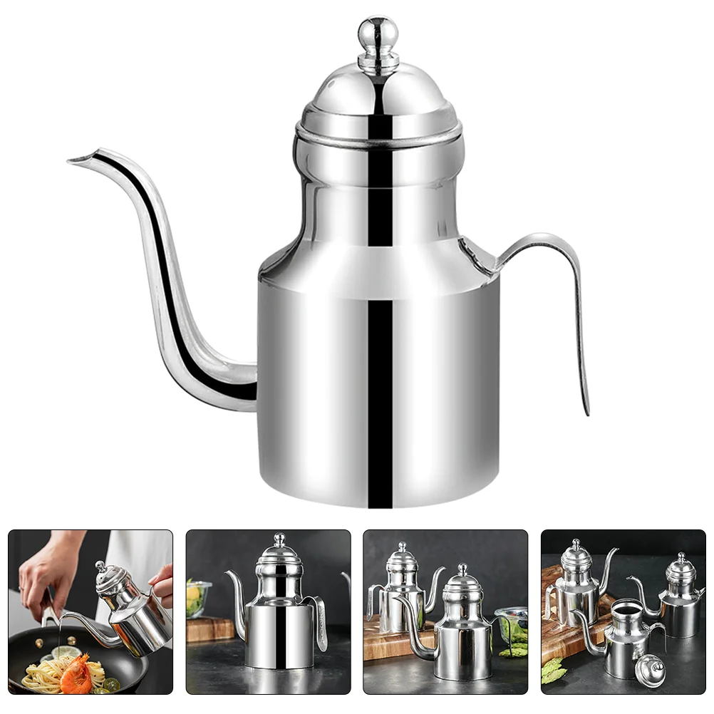 Stainless Steel Oil Pot Kitchen Separator Storage Grease Container with Lid Jug Bacon Can Cooking Syrup