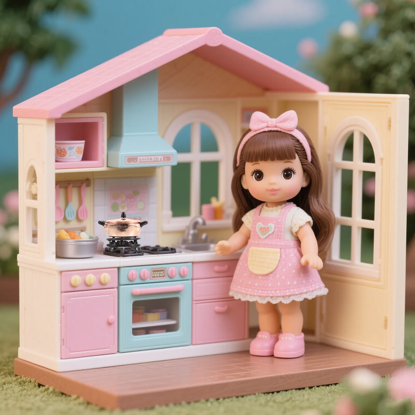 2Sets Miniature Kitchen Stove Pot Nostalgic Vintage Style Tiny Cookware Dollhouse Kitchenware Collection Oldfashioned Charm