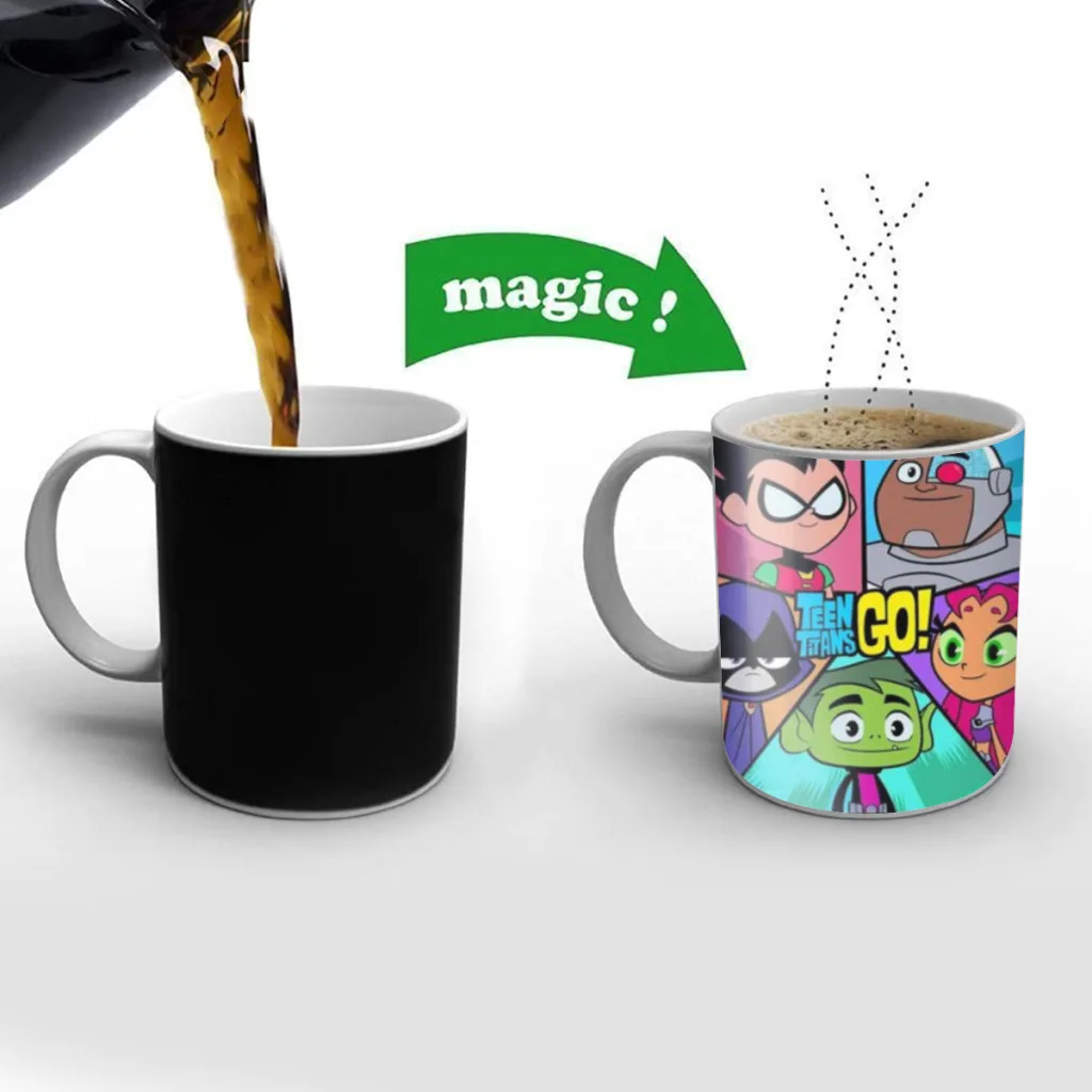 

Cartoon T-TEEN-TITAN G-GO One Piece Coffee Mugs And Mug Creative Color Change Tea Cup Ceramic Milk Cups Novelty Gifts