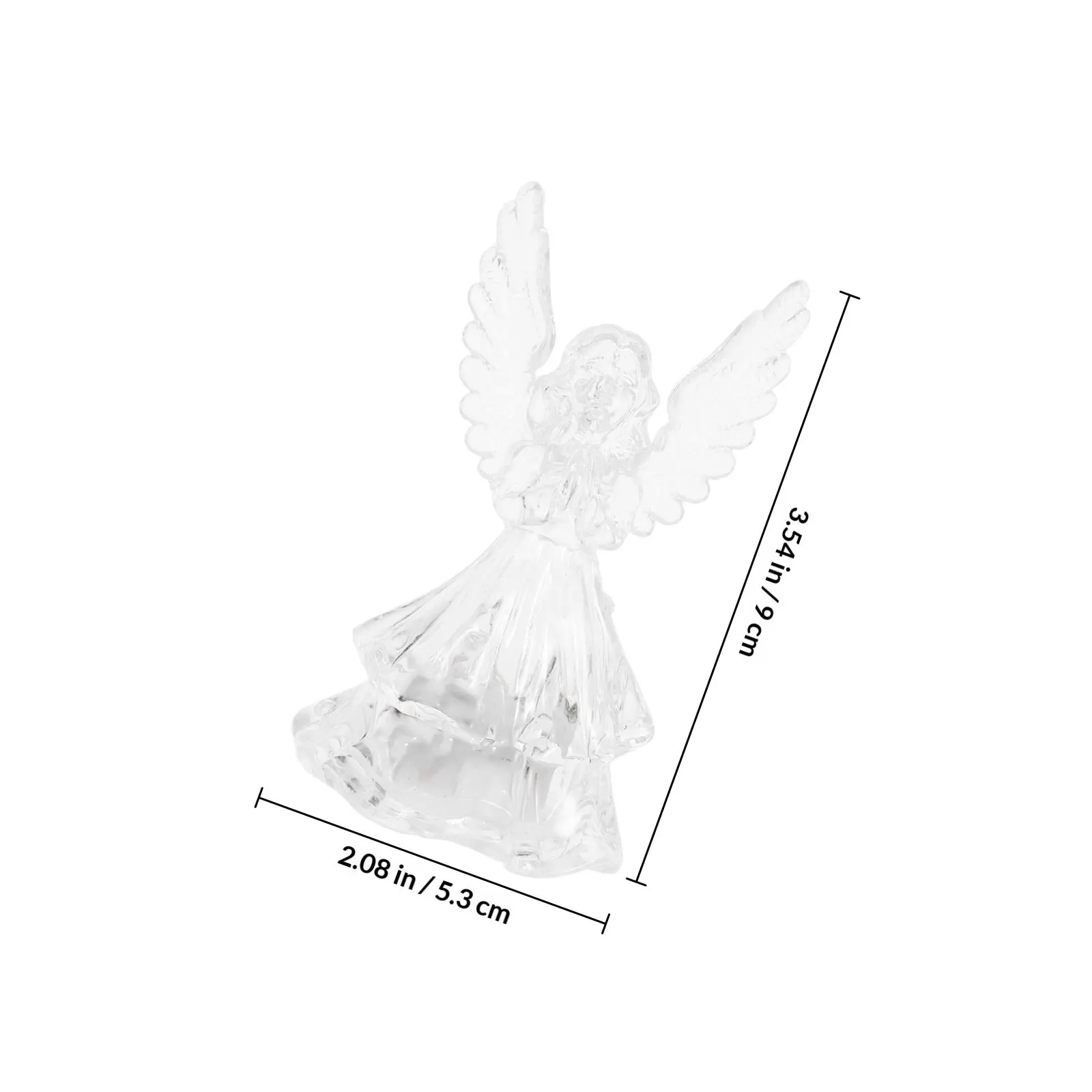 Colorful Crystal Angel Shape Night Light Bedside Table Lamp Glow Bedroom Cute Nightlight Decorative Room Ornament