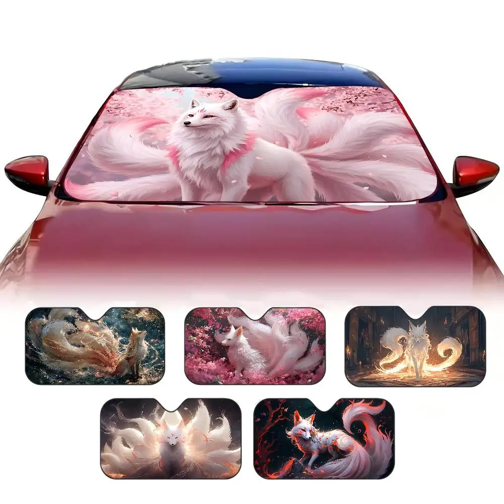 Fox pattern Car Windshield Sun Shade Foldable Car Front Covers Car Sunshade for Car Accessories Blocks Uv Rays